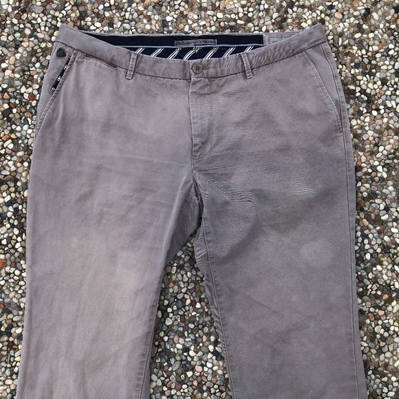 Roy Robson Luxury Chinos Khaki Flat Front W40 L33 - Picture 2 of 11